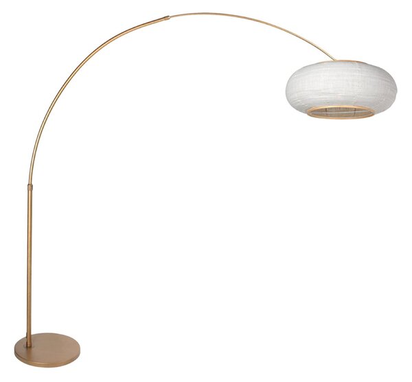 Steinhauer Stoječa svetilka Sparkled Light v obliki loka, bronasta/siva platnena, 240 cm, Bronasta / starinska medenina, Dnevna soba / jedilnica, Kovina