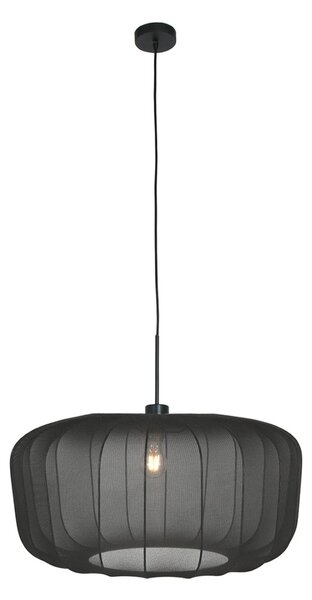 Steinhauer Visoka svetilka Sparkled Light, črn najlon, Ø 60 cm, E27, zatemnjen, Črna, Dnevna soba / jedilnica, Tkanine / tekstil, Sodobni