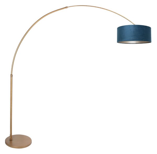 Steinhauer Stojna svetilka Sparkled Light bronasta/modra, 240 cm, velur, zatemnjen, Bronasta / starinska medenina, Dnevna soba / jedilnica, Kovina, Sodobni