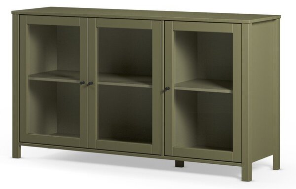 Zelena vitrina iz masivnega bora 142x80x40 cm Alessandra – Marckeric
