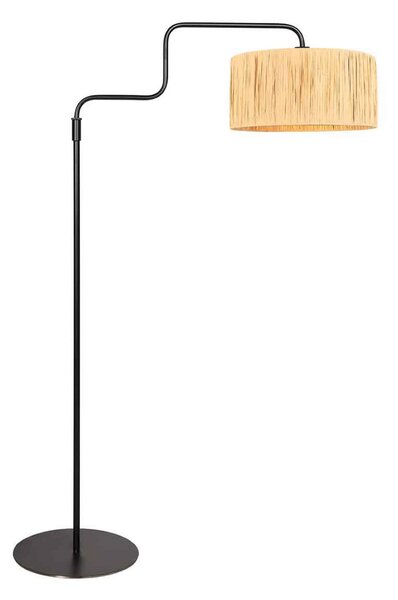 Steinhauer Stojna svetilka Bloeba, črna/rjava, višina 165 cm, morska trava, Črna, Dnevna soba / jedilnica, Kovina, Sodobni