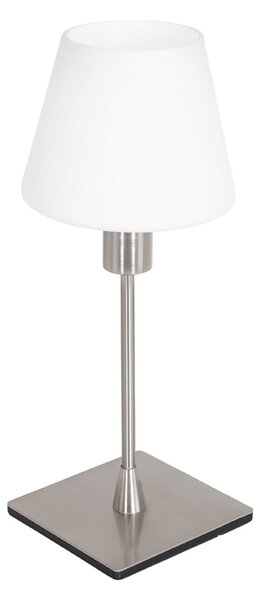 Steinhauer Namizna svetilka Ancilla, jeklo, višina 33 cm, kovina, steklo, E14, Bela, Dnevna soba / jedilnica, Steklo