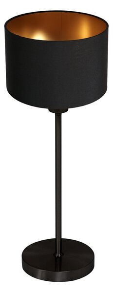 Mexlite Namizna svetilka Noor, črna/čintz, črno-zlata, višina 47 cm, E27, Črna, Dnevna soba / jedilnica, Kovina
