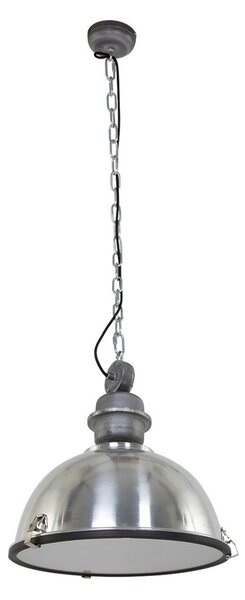 Steinhauer Bikkel viseča luč, Ø 42 cm, jeklene barve, kovina, steklo, E27, zatemnjen, Kovinska, Kuhinja, Kovina, Industrijski dizajn