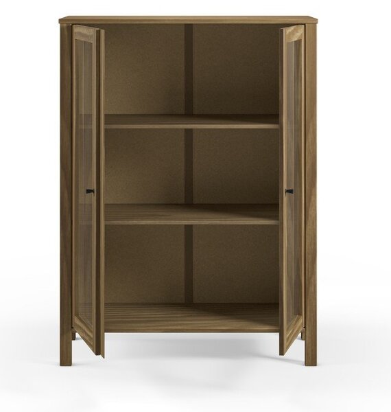 Vitrina iz masivnega bora v naravni barvi 90x120x40 cm Alessandra – Marckeric