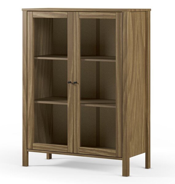Vitrina iz masivnega bora v naravni barvi 90x120x40 cm Alessandra – Marckeric