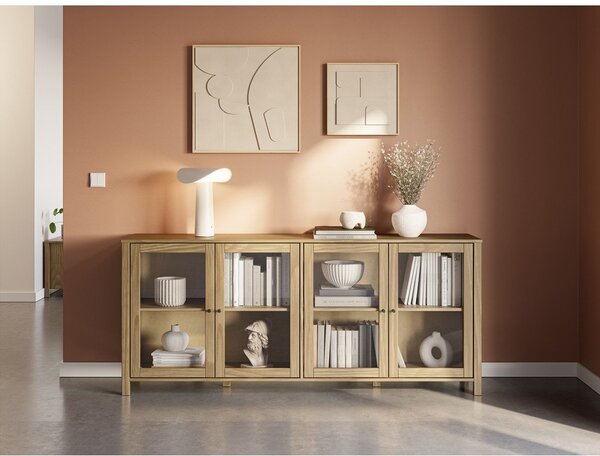 Vitrina iz masivnega bora v naravni barvi 186x80x40 cm Alessandra – Marckeric