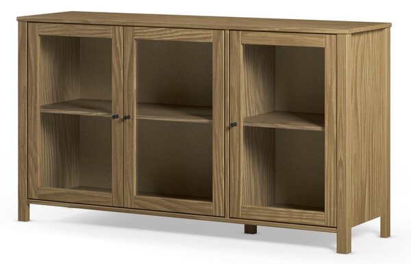 Vitrina iz masivnega bora v naravni barvi 142x80x40 cm Alessandra – Marckeric