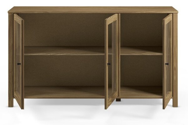 Vitrina iz masivnega bora v naravni barvi 142x80x40 cm Alessandra – Marckeric