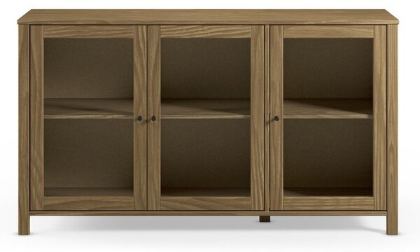 Vitrina iz masivnega bora v naravni barvi 142x80x40 cm Alessandra – Marckeric