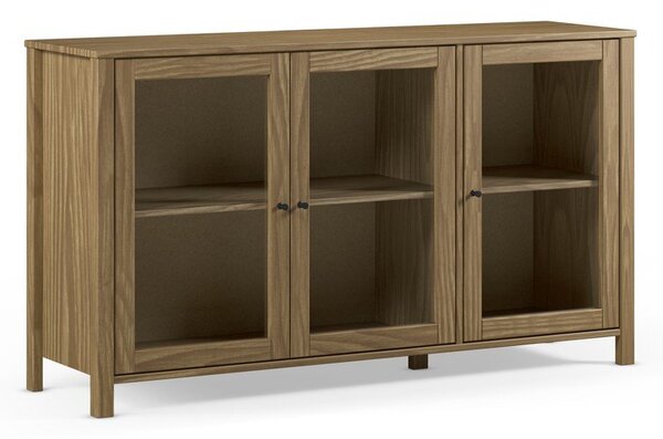 Vitrina iz masivnega bora v naravni barvi 142x80x40 cm Alessandra – Marckeric
