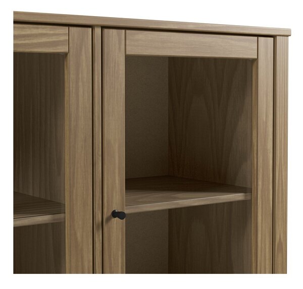 Vitrina iz masivnega bora v naravni barvi 142x80x40 cm Alessandra – Marckeric