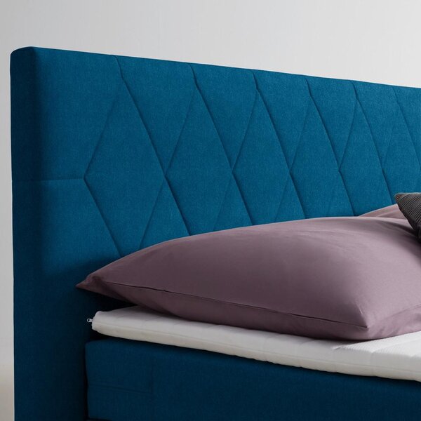 Based Postelja Boxspring Josie-b, Barva Petroleja, 160x200