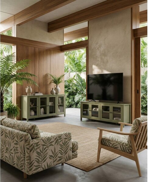Zelena TV omarica iz masivnega bora 150x50x40 cm Alessandra – Marckeric