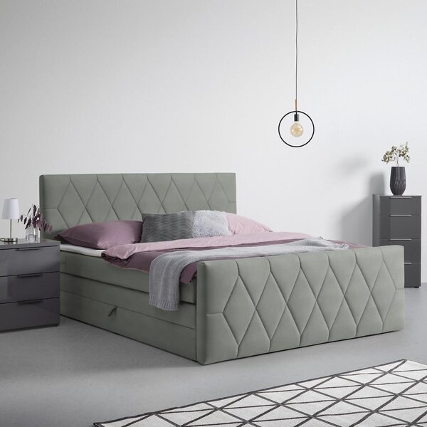 Based Postelja Boxspring Josie-b, Siva, 180x200