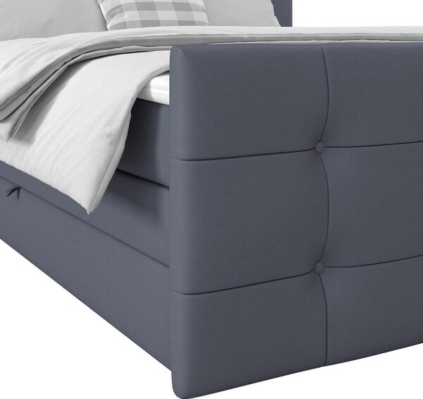 Modern Living Postelja Boxspring Josie-C, Sivomodra, 180x200