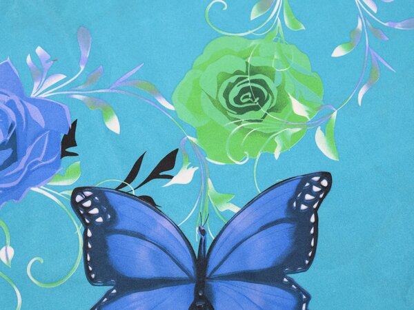 Bombažna posteljnina BLUE AND GREEN BUTTERFLY, modra Dimenzije posteljnine: 70 x 90 cm | 140 x 200 cm