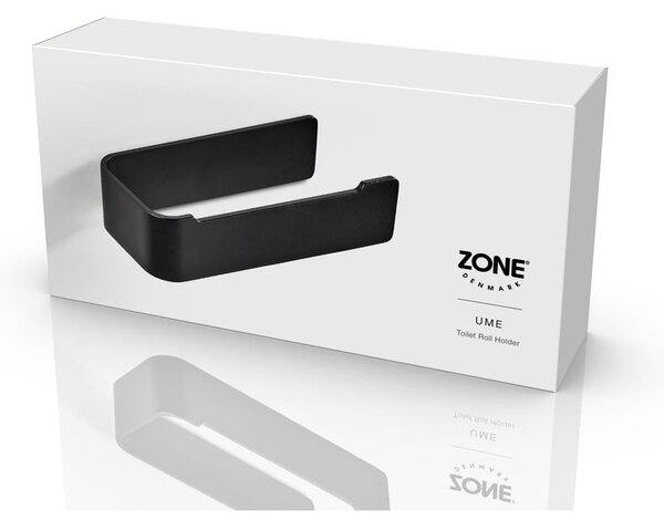 Črno kovinsko stensko držalo za toaletni papir Ume – Zone