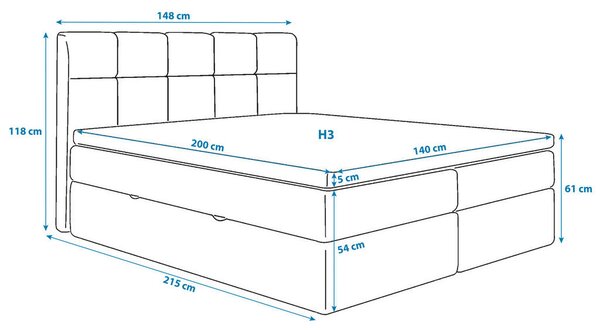 POSTELJA Z VZMETNICO 140 cm x 200 cm , les, tekstil, leseni material svetlo siva
