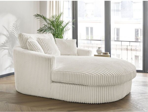 Bež fotelj iz rebrastega žameta Belem – Bobochic Paris