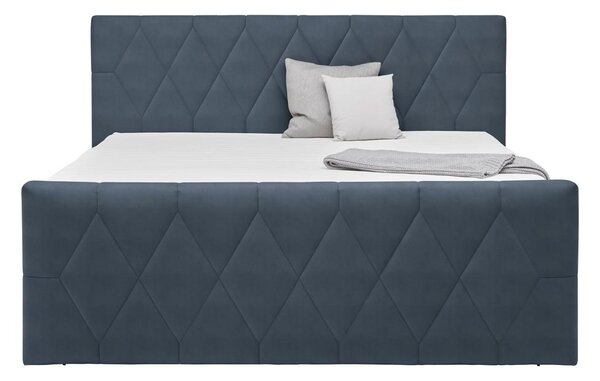 Based Postelja Boxspring Josie-b, Sivomodra, 160x200