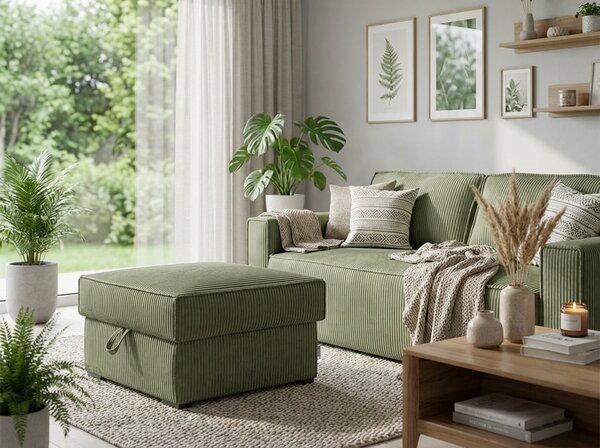 Taburet SMART COSARO s shranjevalnim prostorom 65x65 cm, mentolova
