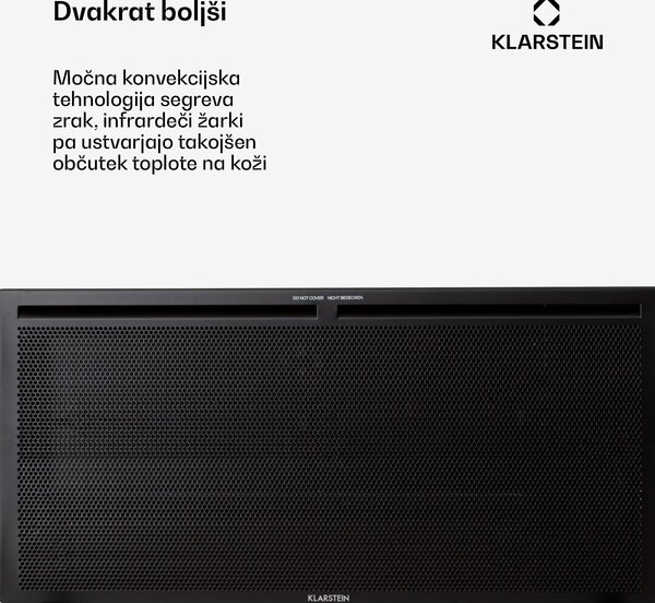 Klarstein Hot Spot Slimcurve Double Wave, grelec 2 v 1, 2000 W, tedenski timer, črn