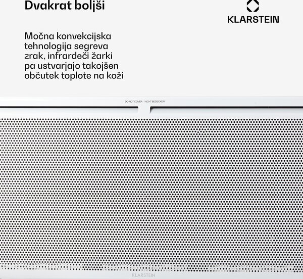 Klarstein Hot Spot Slimcurve Double Wave, grelec 2 v 1, 2000 W, tedenski timer, bel