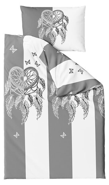 Posteljnina iz mikrovlaken TIRSO sivo-bela Dimenzije posteljnine: 70 x 90 cm | 140 x 220 cm