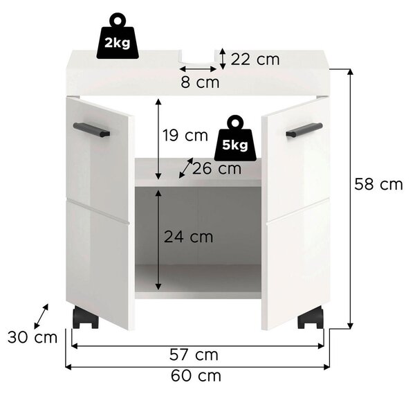 OMARICA ZA POD UMIVALNIK 60/58/30 cm
