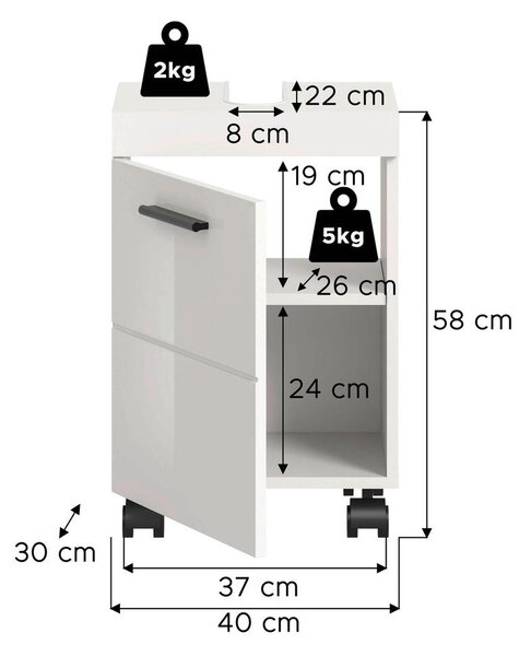 OMARICA ZA POD UMIVALNIK 40/58/30 cm