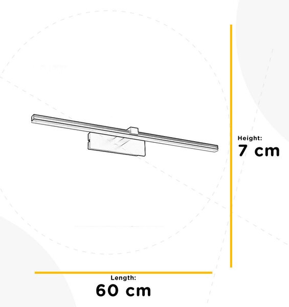 STENSKA SVETILKA ZA KOPALNICO 60/7/13 cm 4000 K
