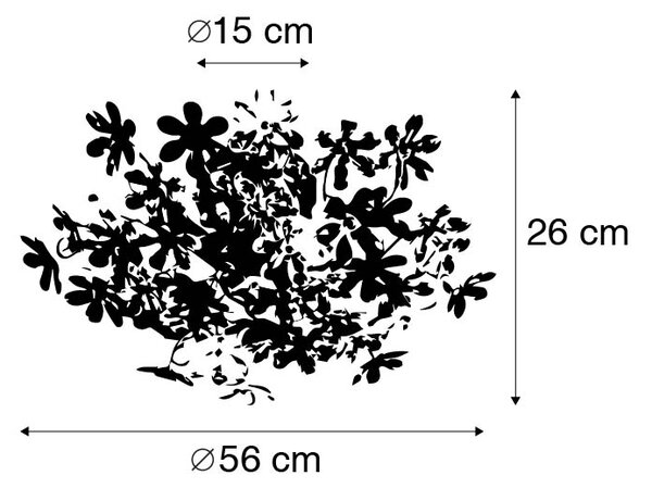 Stropna svetilka krom 56 cm - Fiore