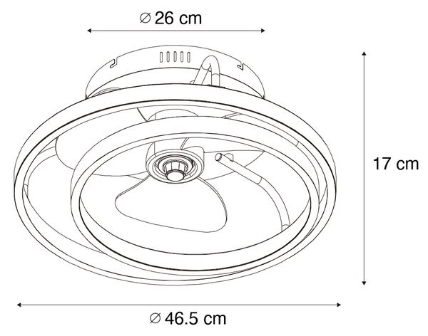Stropni ventilator iz jekla, vključno z LED in daljinskim upravljanjem - Kees