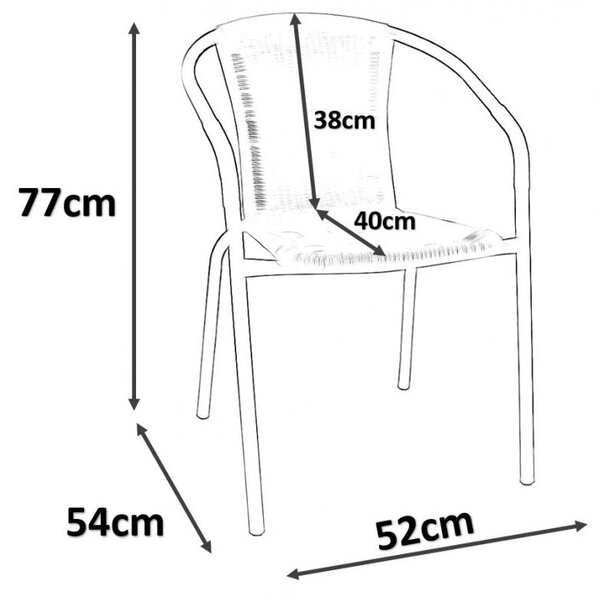 Temno rjav vrtni fotelj iz technoratana 53 x 60 x 73 cm