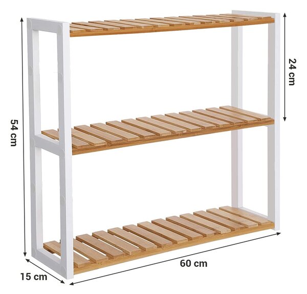Kopalniška polica iz bambusa, 3-nivojsko nastavljivo držalo za rastline 60 x 54 x 15 cm | SONGMICS