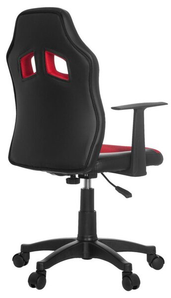 MID.YOU Mladinski Vrtljivi Stol Kid Racer, Črna, Rdeča