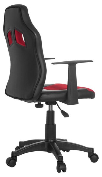 MID.YOU Mladinski Vrtljivi Stol Kid Racer, Črna, Rdeča