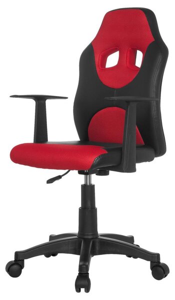 MID.YOU Mladinski Vrtljivi Stol Kid Racer, Črna, Rdeča