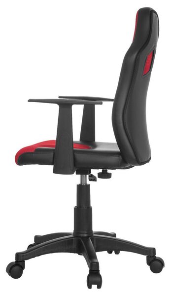 MID.YOU Mladinski Vrtljivi Stol Kid Racer, Črna, Rdeča