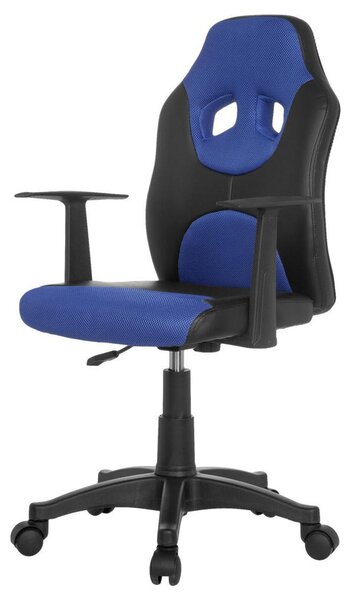 MID.YOU Mladinski Vrtljivi Stol Kid Racer Al, Črna, Modra