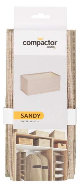 Bež tekstilna škatla za shranjevanje 28x12x12 cm Sandy – Compactor