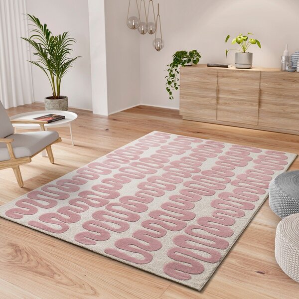 Rožnata/kremno bela preproga 120x170 cm Flashy – Universal