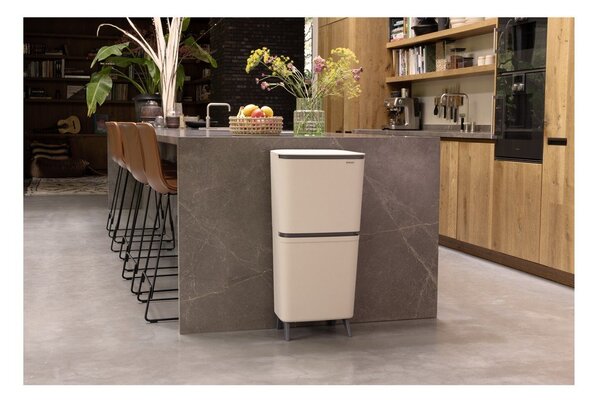 Bež plastičen koš za smeti 25+10+10 l za ločevanje odpadkov SortUp Recycle Hi – Brabantia