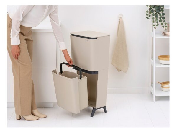 Bež plastičen koš za smeti 25+10+10 l za ločevanje odpadkov SortUp Recycle Hi – Brabantia