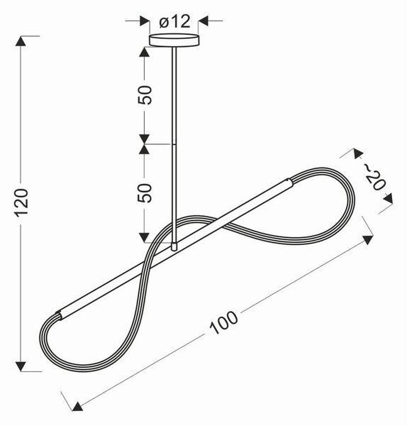 VISEČA NIHALNA LED-SVETILKA Supreme 2100 lm 3000 K
