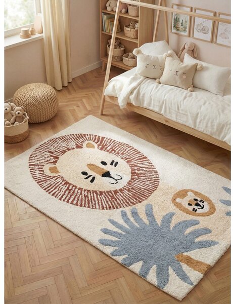 Kremno bela pralna/ročno tkana bombažna otroška preproga 140x200 cm Snuggle Leander – Hanse Home