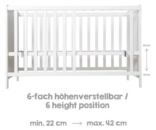 Bela otroška posteljica spanje z dojenčkom 60x120 cm Hamburg – Roba