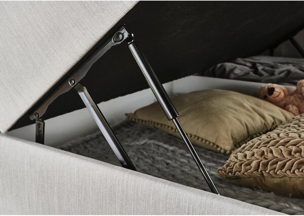 Svetlo siva boxspring postelja s prostorom za shranjevanje 160x200 cm Catania - Meise Möbel