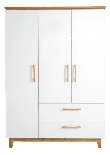 Bela otroška garderobna omara v hrastovem dekorju 135x200 cm Finn – Roba
